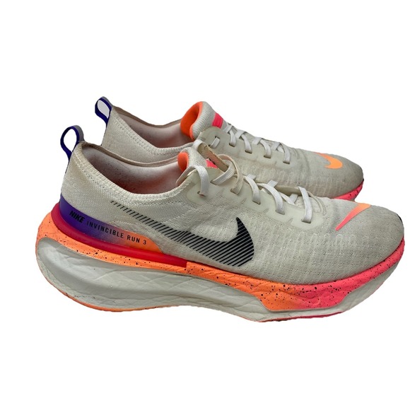 Nike ZoomX Invincible Run 3 Women Shoes Sz 11  White Neon Pink Orange HF5025-100 - Picture 3 of 15